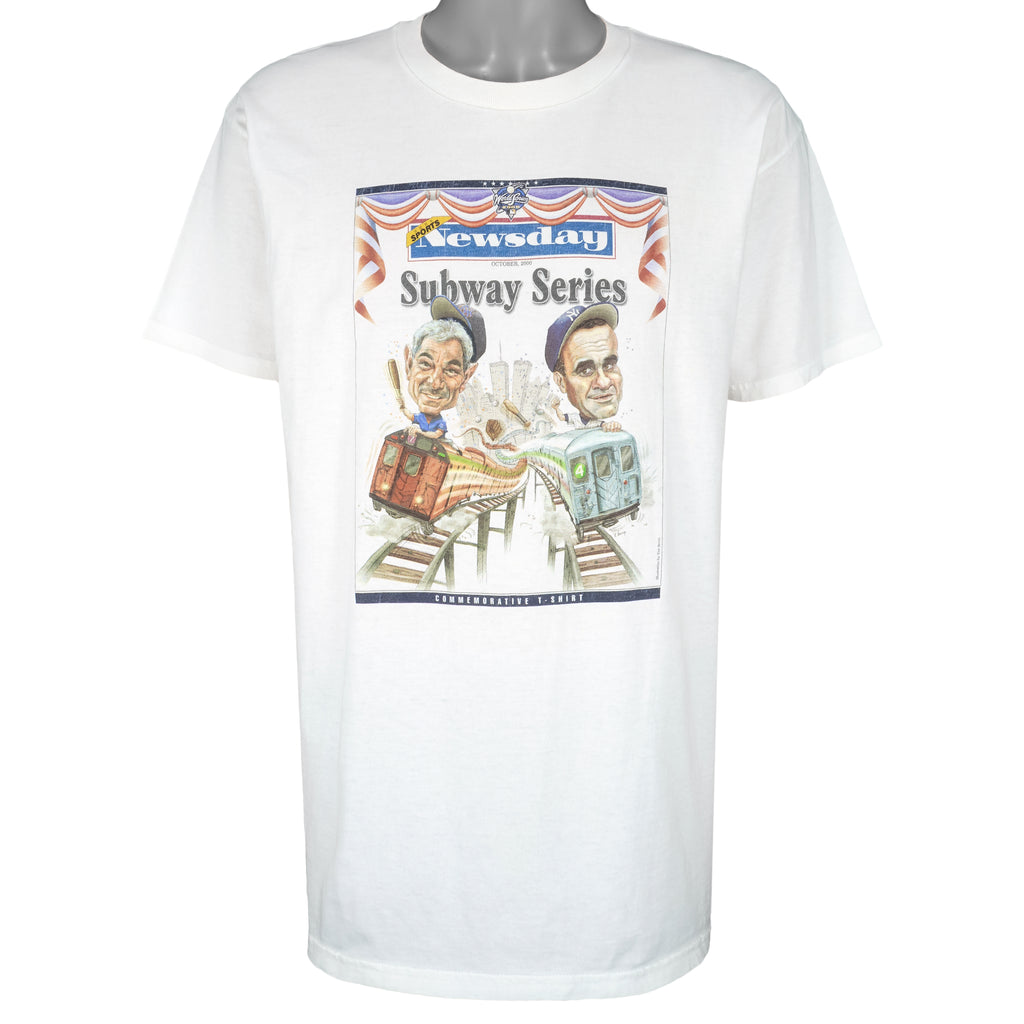 MLB - Yankees X  Mets Subway Series Caricature T-Shirt 2000 Large Vintage Retro Baseball