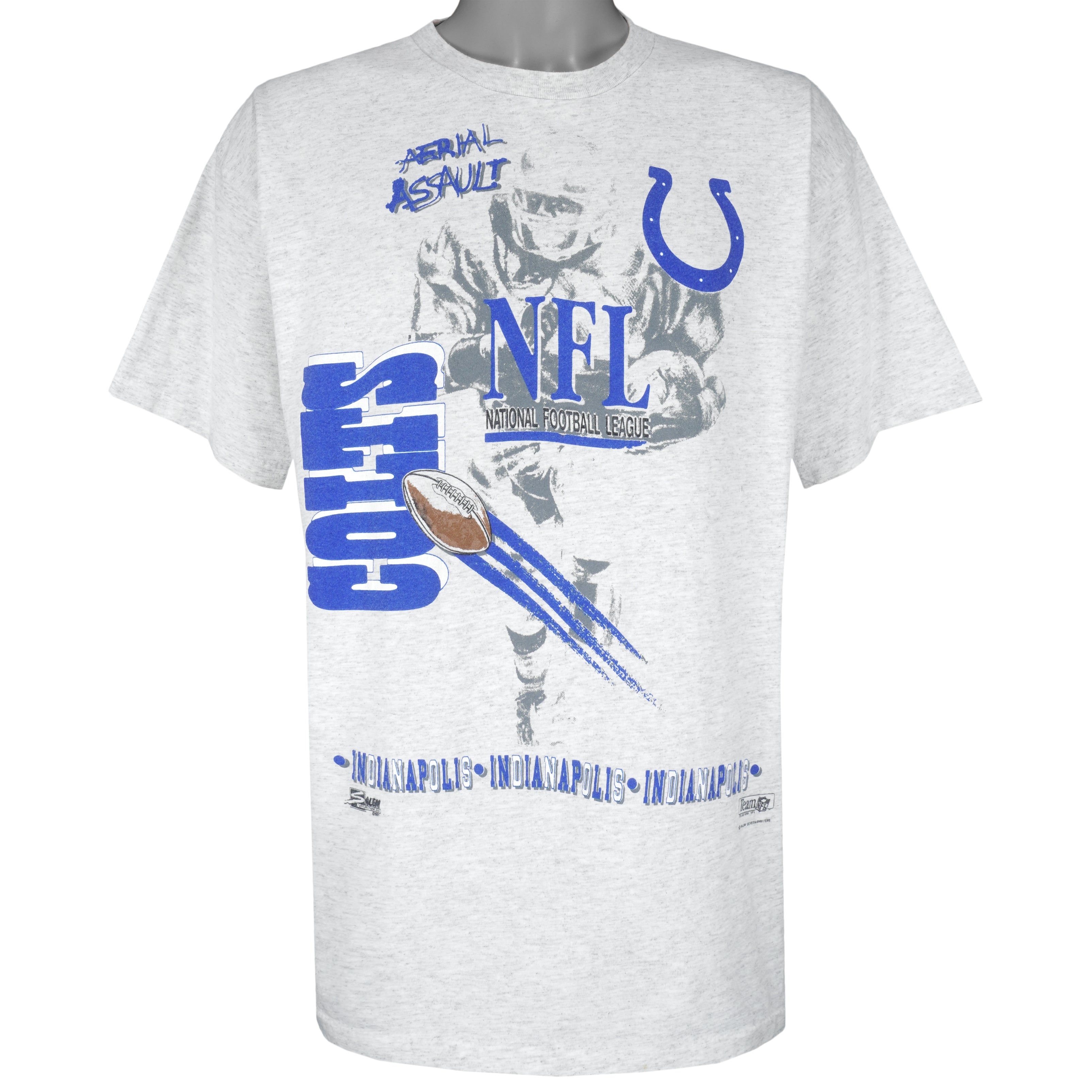 Vintage NFL (Salem) - Indianapolis 'Colts, Aerial Assault' Spell-Out T-Shirt  1991 XX-Large – Vintage Club Clothing