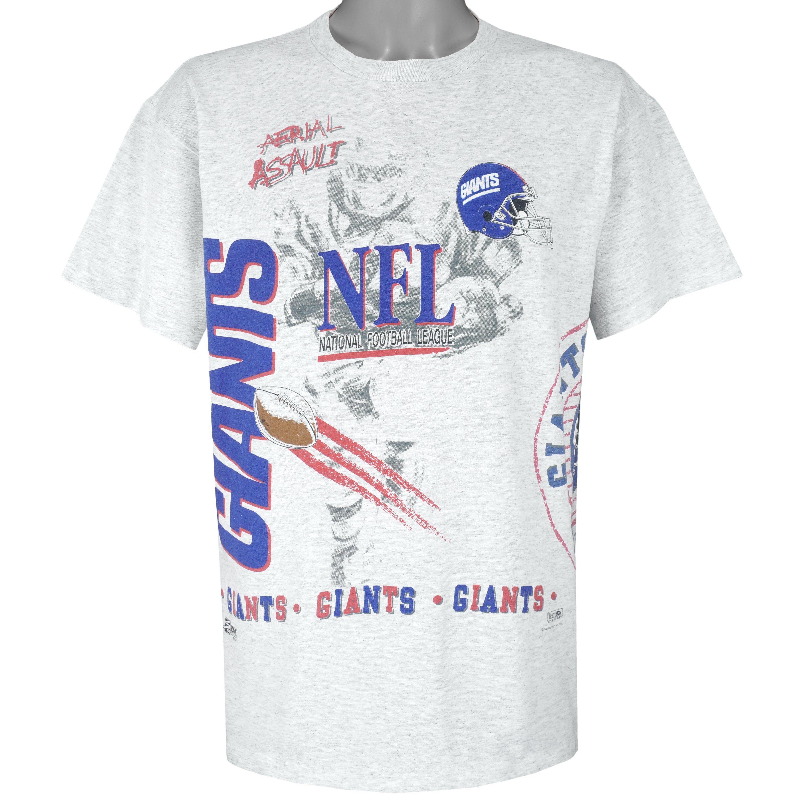 VTG 80s NEW YORK GIANTS CHAMPION T SHIRT XL BLUE HELMET SINGLE STITCH 90s  USA