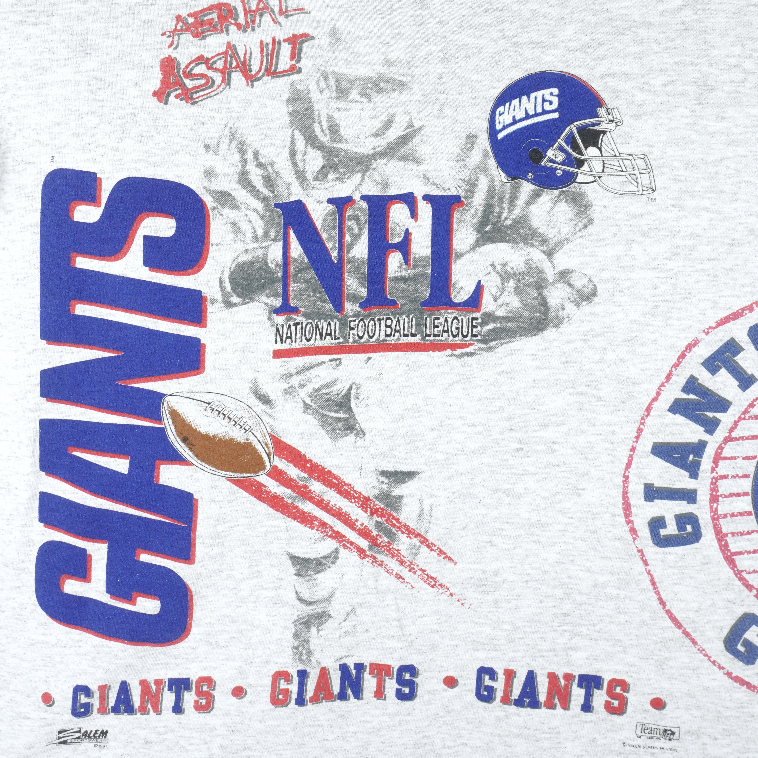 VTG 80s NEW YORK GIANTS CHAMPION T SHIRT XL BLUE HELMET SINGLE STITCH 90s  USA