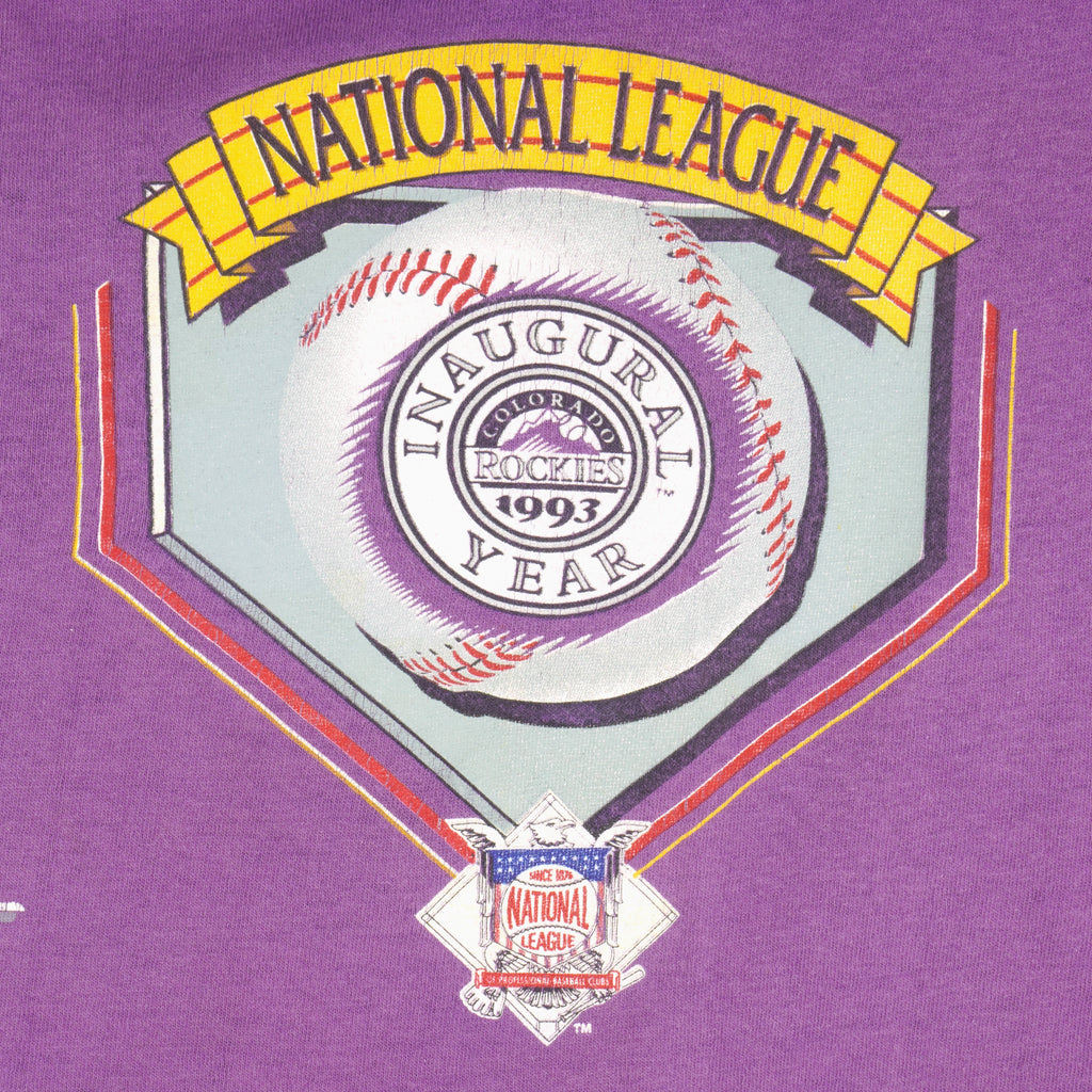 MLB (Salem) - Colorado Rockies National League T-Shirt 1992 Large Vintage Retro Baseball