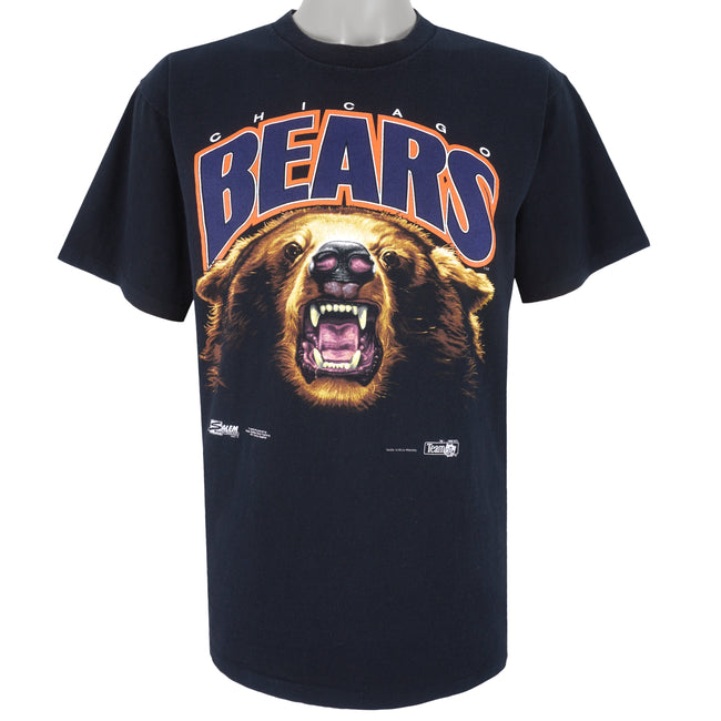 Vintage NFL (Salem) - Blue Chicago Bears Animal Printed T-Shirt 1992 Large