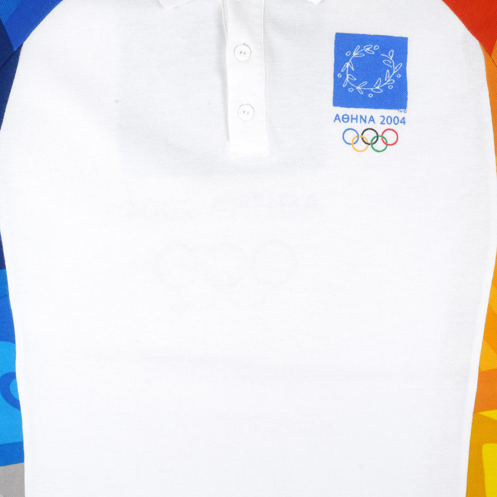 Adidas - Athens Olympics Games Polo T-Shirt 2004 Large Vintage Retro