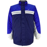 Nike - Blue & White Spell-Out Windbreaker 1990s X-Large