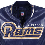 NFL - St. Louis Rams Big Logo Faux Leather Jacket 1990s X-Large Vintage Retro