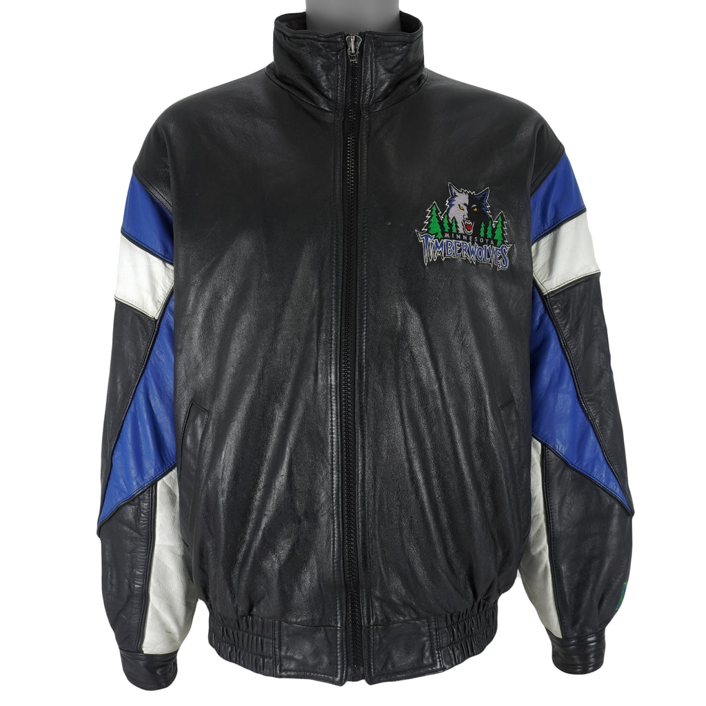 NBA (Pro Player) - Minnesota Timberwolves Leather Jacket 1990s Medium Vintage Retro Basketball