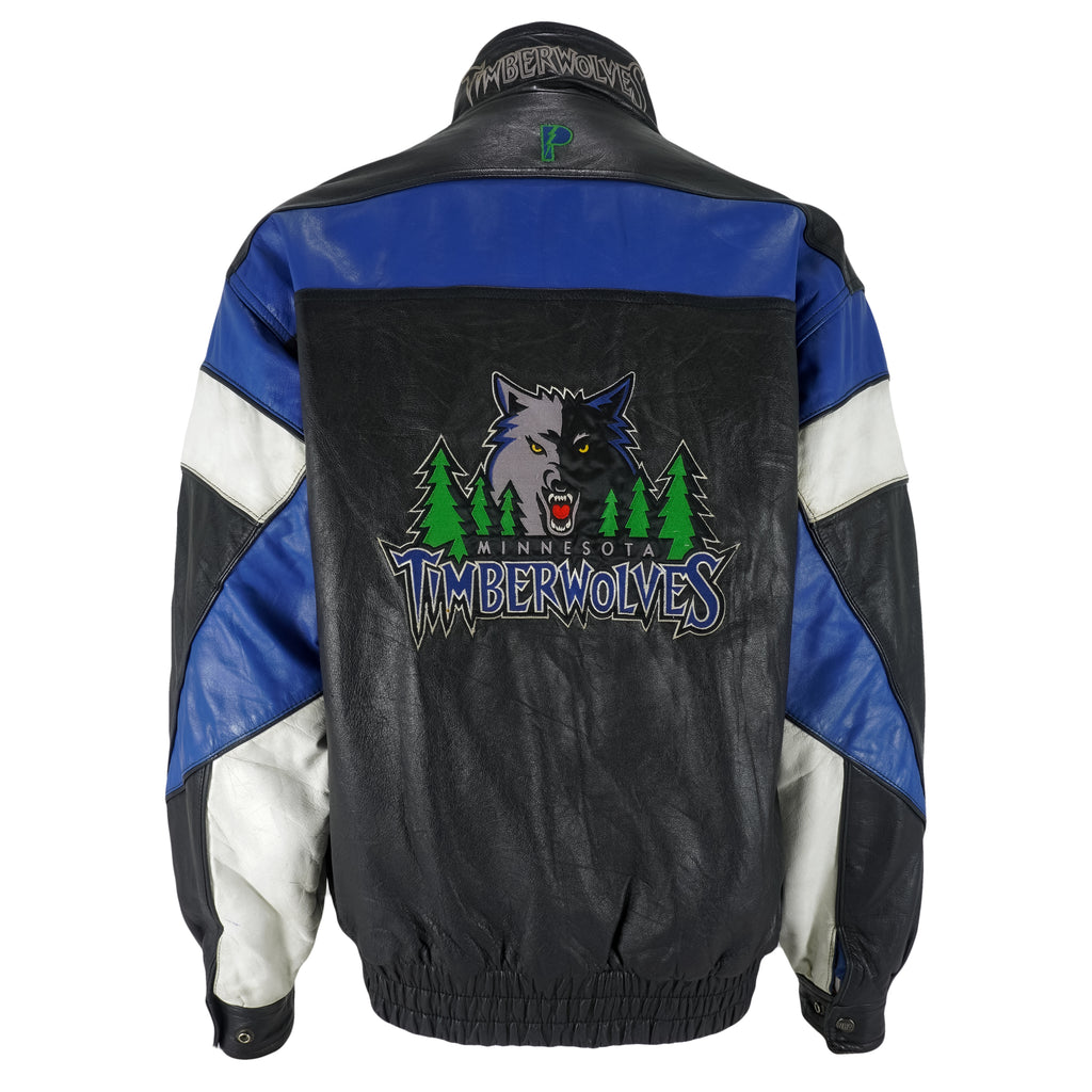 NBA (Pro Player) - Minnesota Timberwolves Leather Jacket 1990s Medium Vintage Retro Basketball