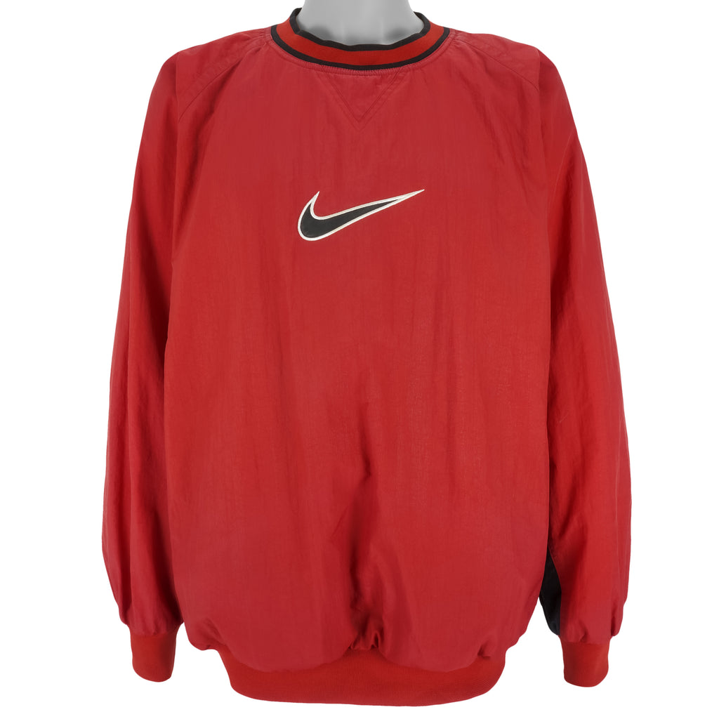 Nike - Red Pullover Windbreaker 1990s X-Large Vintage Retro