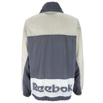 Reebok - Grey Zip-Up Windbreaker 1990s Large