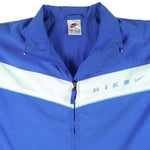 Nike - Blue & White Zip Up Windbreaker 1990s Medium Vintage Retro