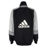 Adidas - Black & Grey Big Logo Jacket 1990s Large