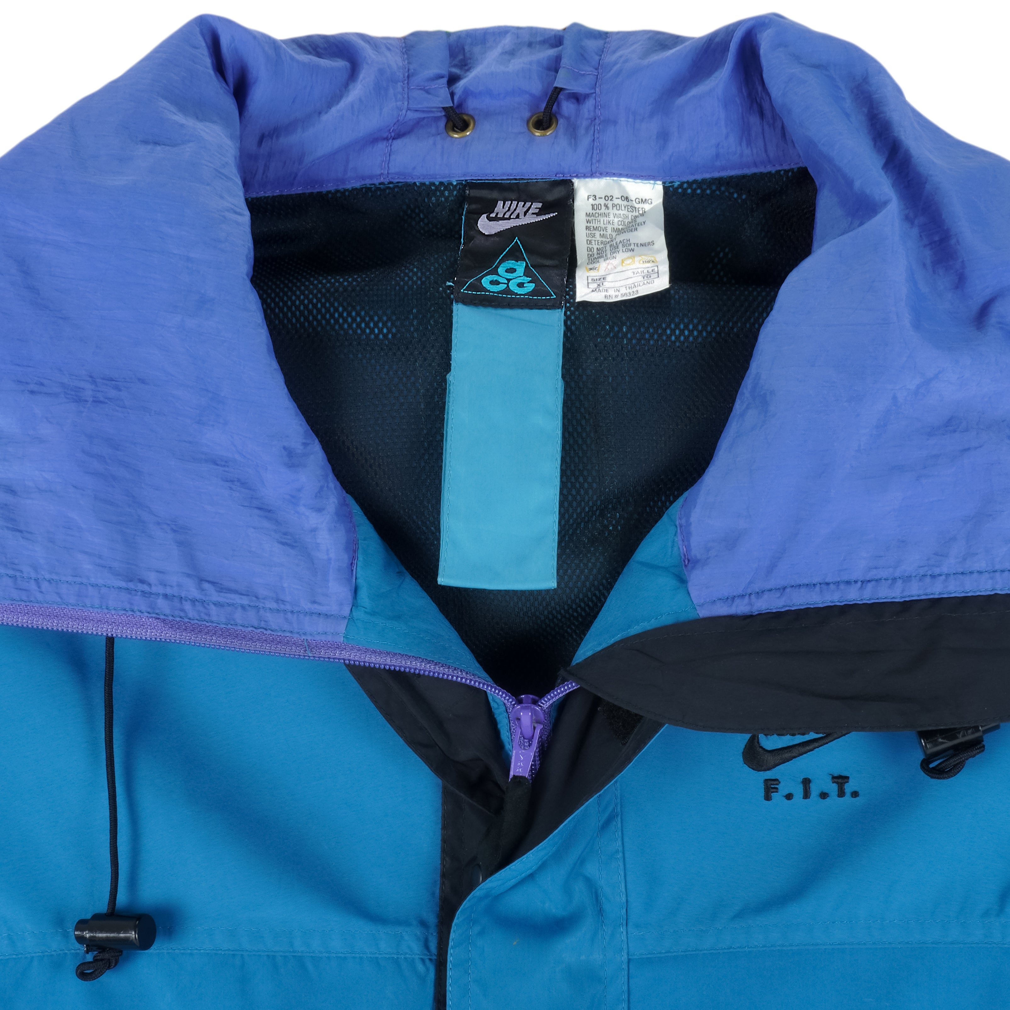 Vintage Nike - ACG Blue Hooded Windbreaker 1990s X-Large – Vintage