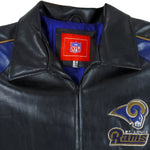 NFL Los Angeles Rams Design 9 Logo Black And Brown Leather Jacket