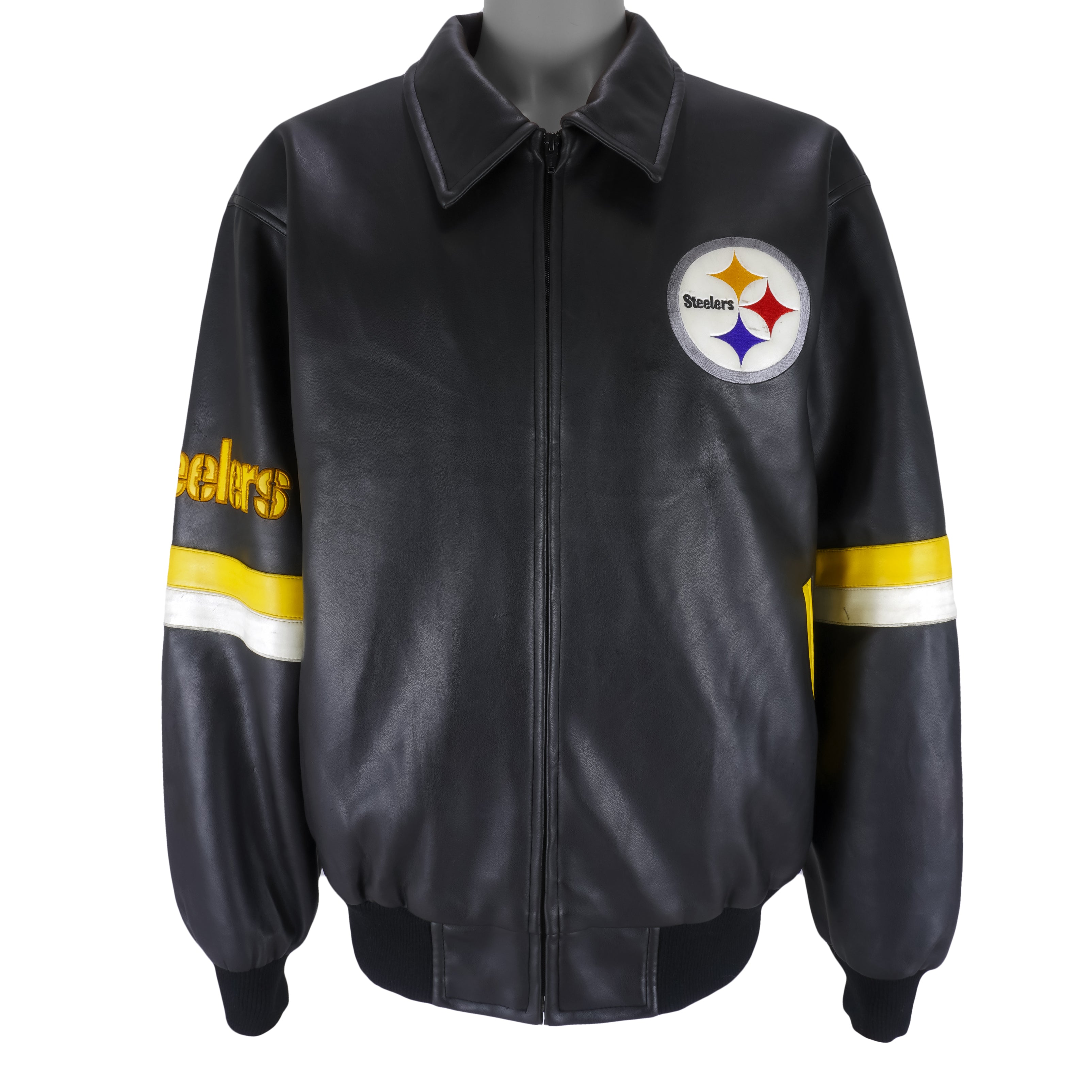 Pittsburgh Steelers NFL Satin White and Black Jacket