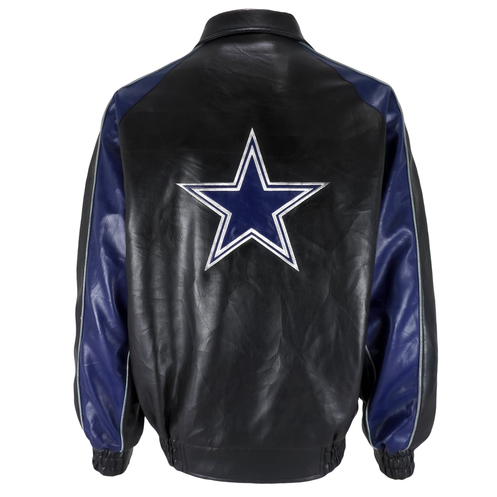 NFL Dallas Cowboys Zip Up Faux Leather Jacket 1990s Medium