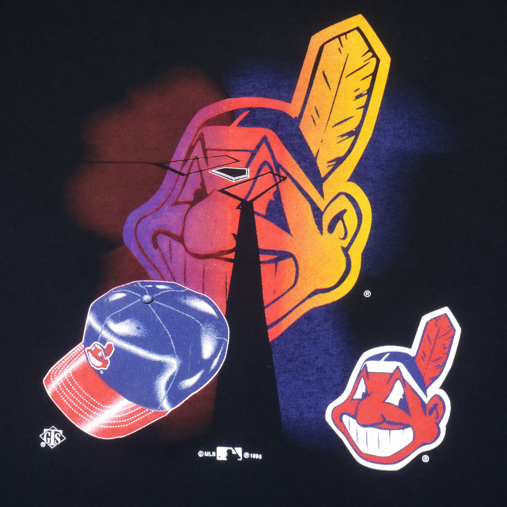 MLB (GTS) - Cleveland Indians T-Shirt 1995 Medium Vintage Retro Baseball