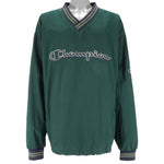 Champion - Green Embroidered V-Neck Windbreaker 1990s XX-Large Vintage Retro