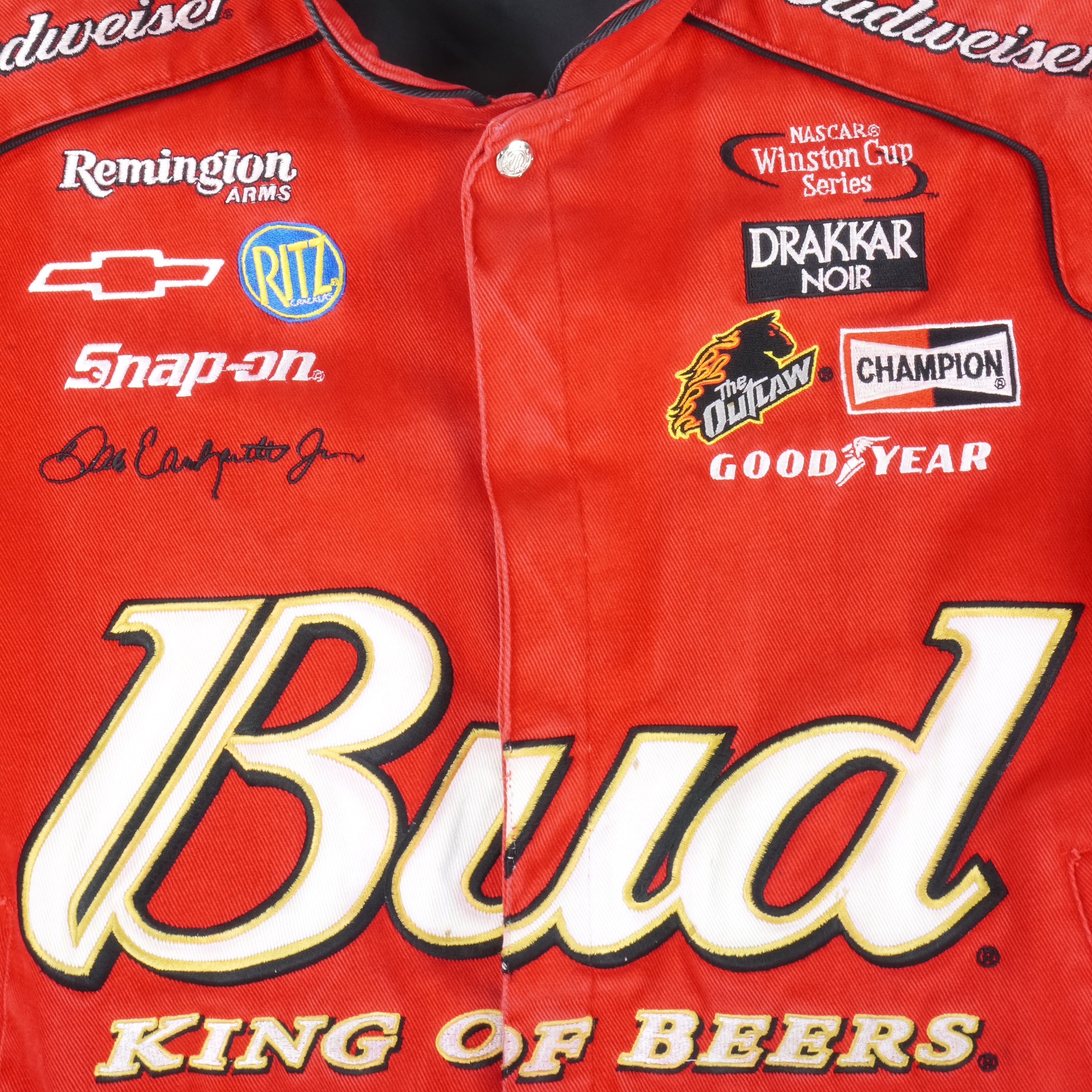 Vintage NASCAR Chase Red Budweiser King of Beers Jacket 1990s