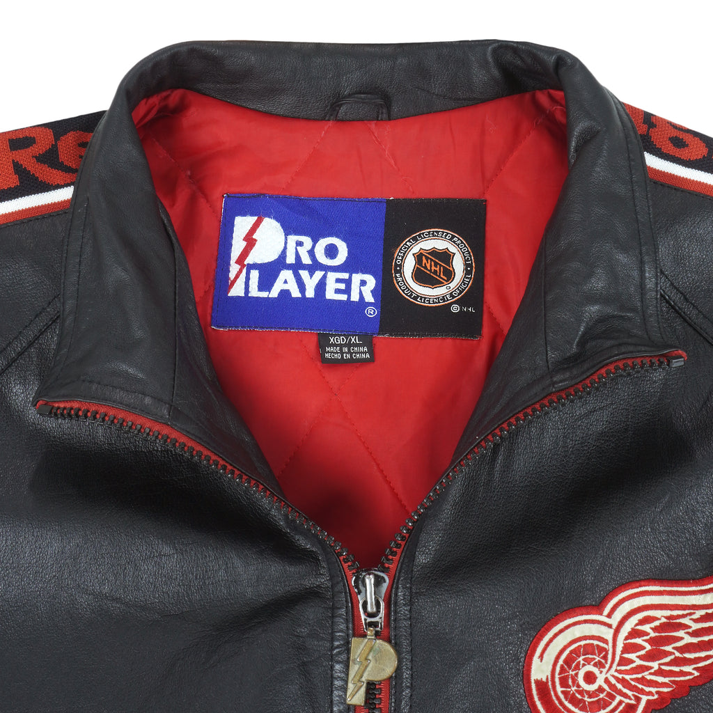 Buy the Vintage Official Pro Player Denver Broncos Leather Jacket