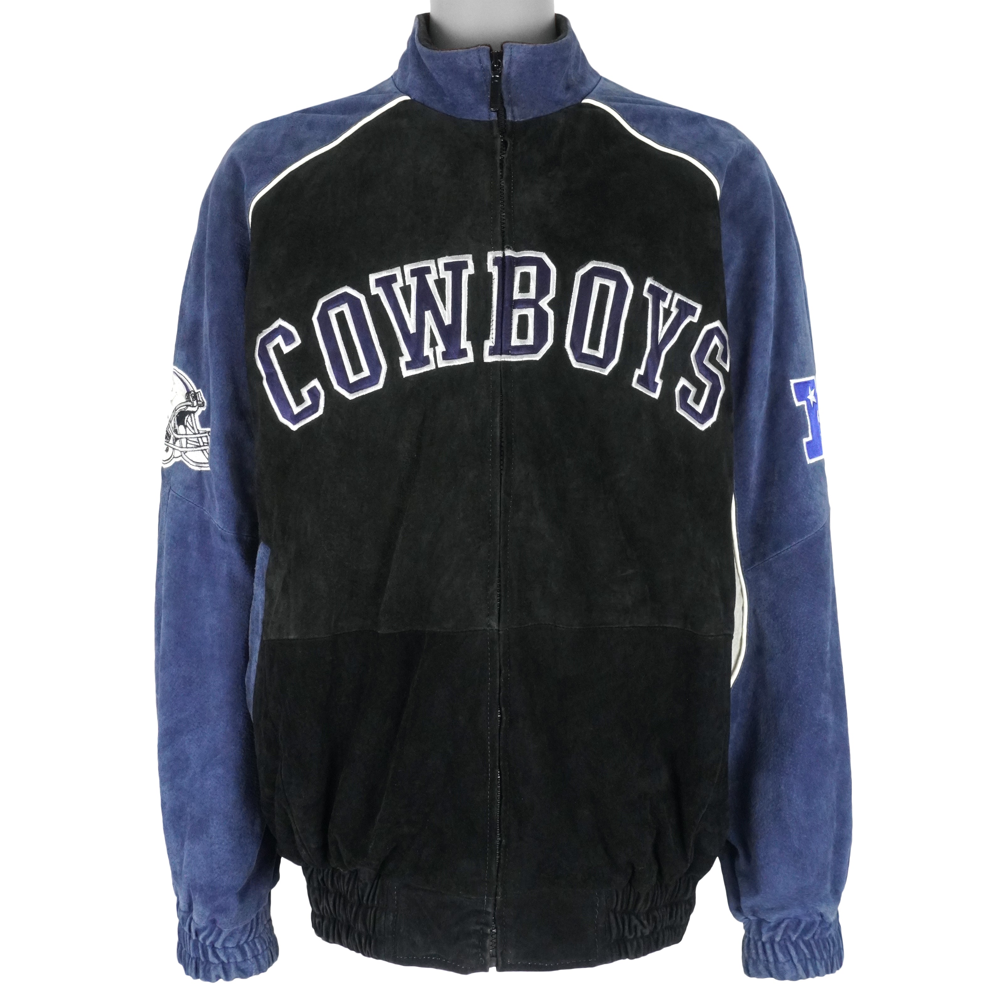 Vintage NFL Detroit Lions Suede Leather Baseball Varsity Jacket (Large)