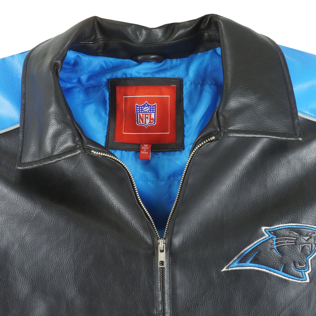 Vintage NFL - Carolina Panthers Faux Leather Jacket 1990's Medium