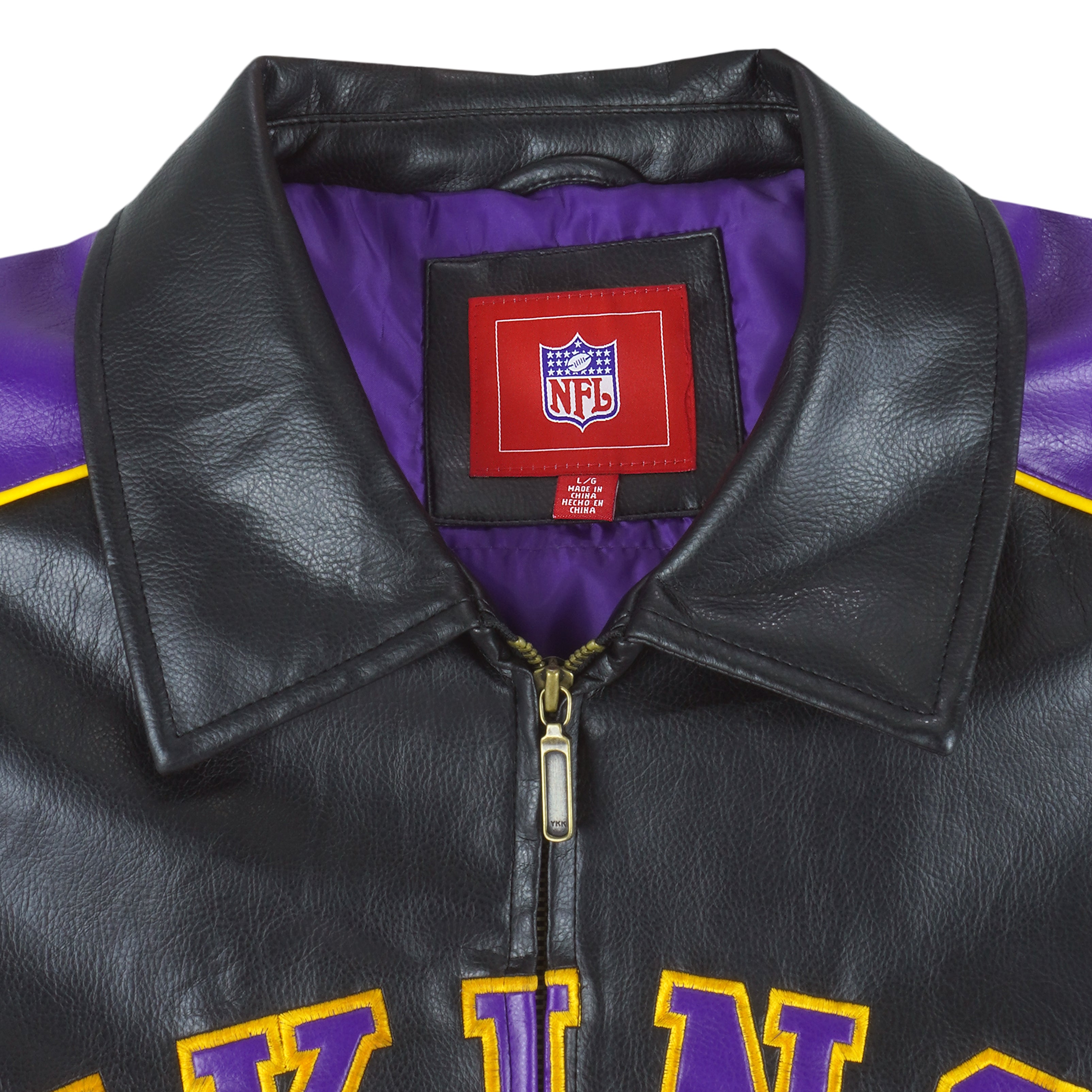 Maker of Jacket Fashion Jackets Vintage 90s Minnesota Vikings NFL Suede Leather