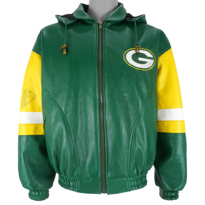 Vintage 1990s Green Bay Packers NFL Leather Letterman Jacket / -   New  Zealand