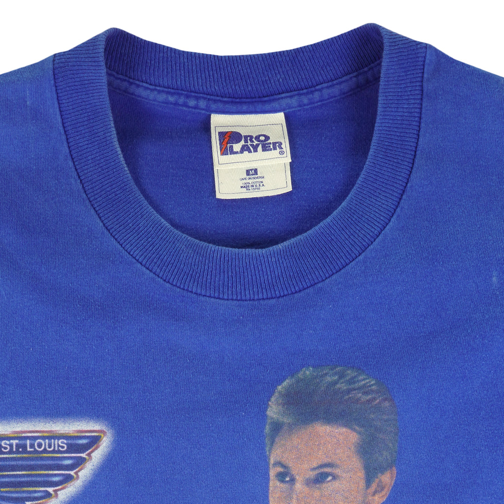 NHL (Pro Player) - St. Louis Blues, Gretzky MVP T-Shirt 1996 Medium Vintage Retro Hockey