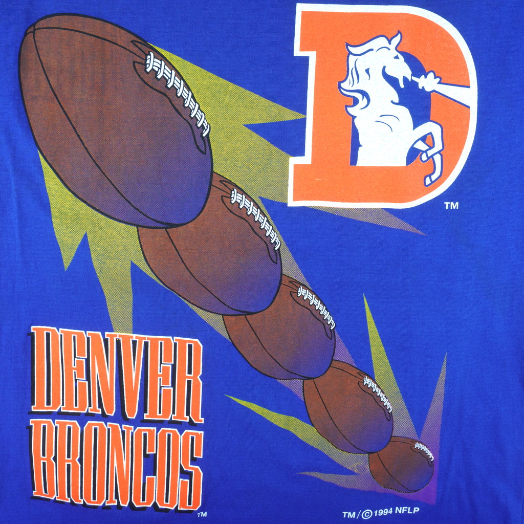 NFL (Competitor) - Denver Broncos Breakout T-Shirt 1994 Large Vintage Retro Football