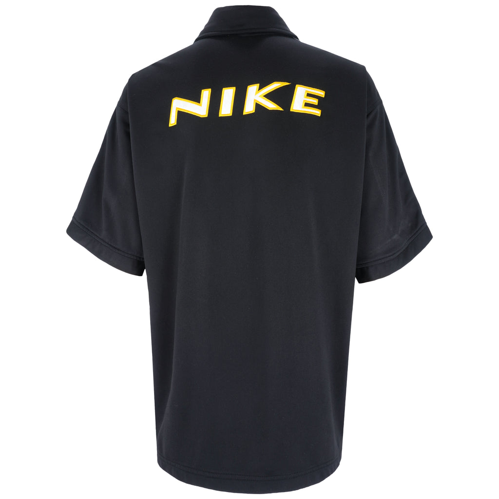 Nike - Black & Green Zip-Up T-Shirt 1990s X-Large Vintage Retro