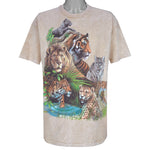 Vintage (Hanes) - Wildlife Big Cats Of The World T-Shirt 1990s Large