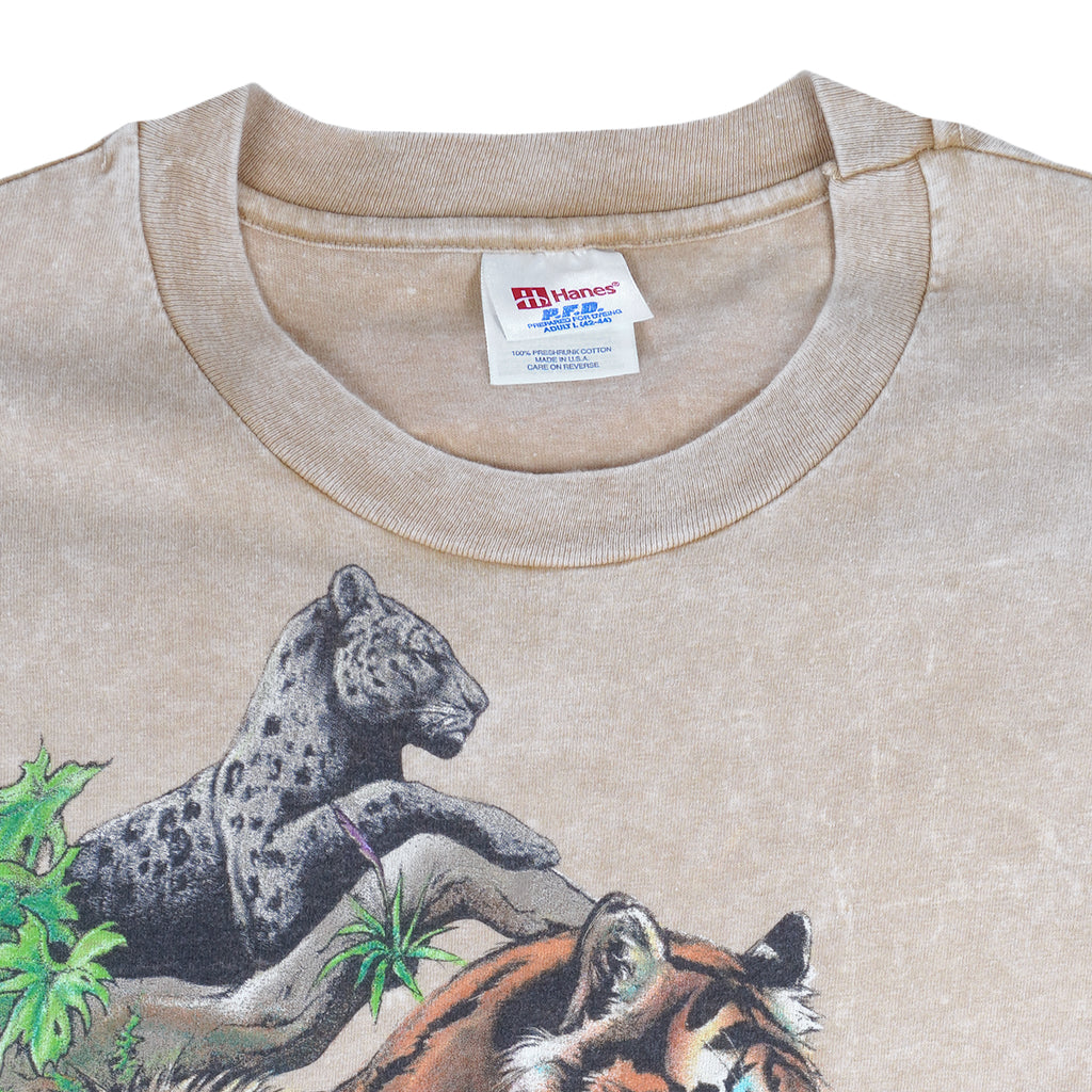 Vintage (Hanes) - Wildlife Big Cats Of The World T-Shirt 1990s