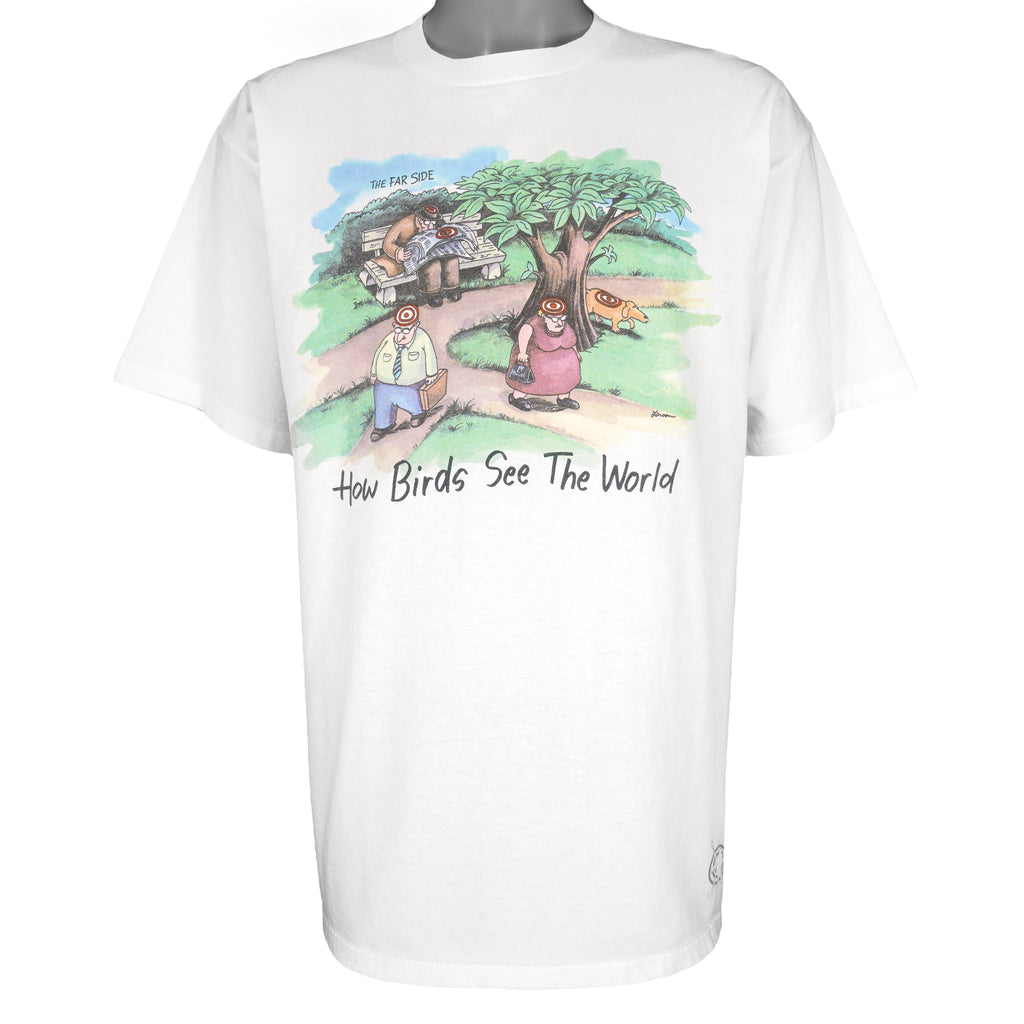 Vintage (The Far Side) - How Birds See the World T-Shirt 1990s X-Large Vintage Retro