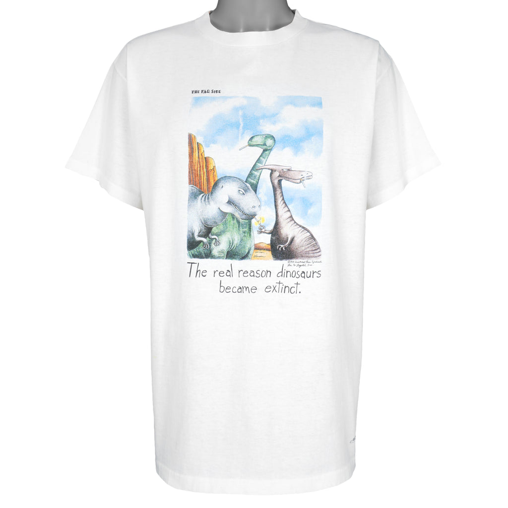 Vintage (The Far Side) - The Real Reason Dinosaurs Became Extinct Deadstock T-Shirt 1991 X-Large