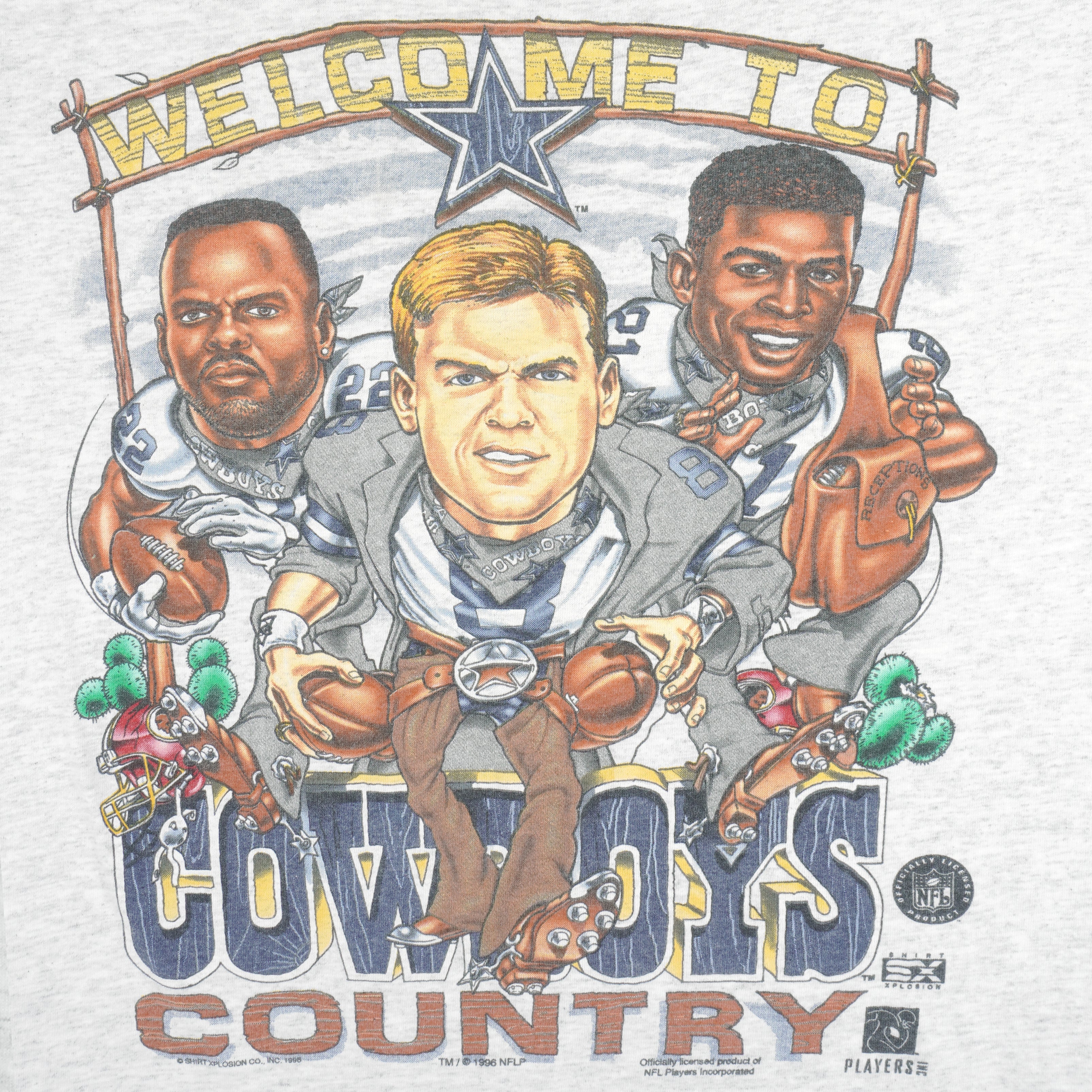 1990s Dallas Cowboys Caricature T-shirt Xplosion 