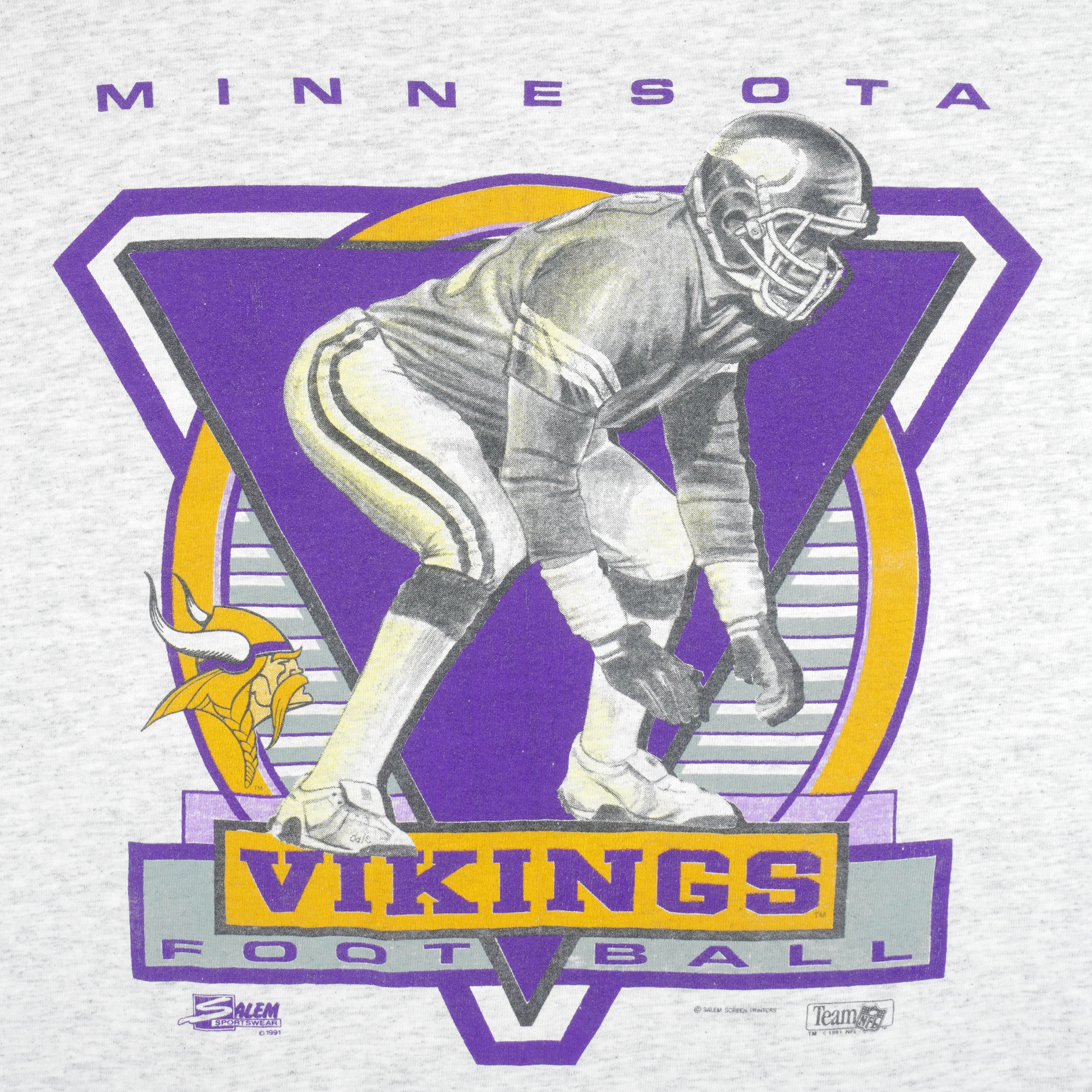 Vintage NFL (Salem) - Minnesota Vikings Roll Em Ups T-Shirt 1991 X-Large