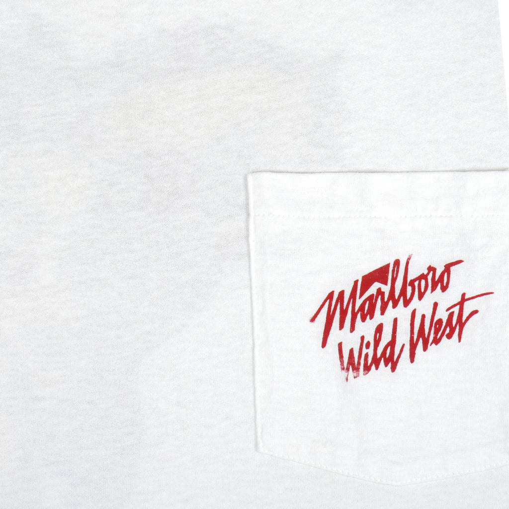 Vintage - White Marlboro Wild West T-Shirt 1990s X-Large Vintage Retro