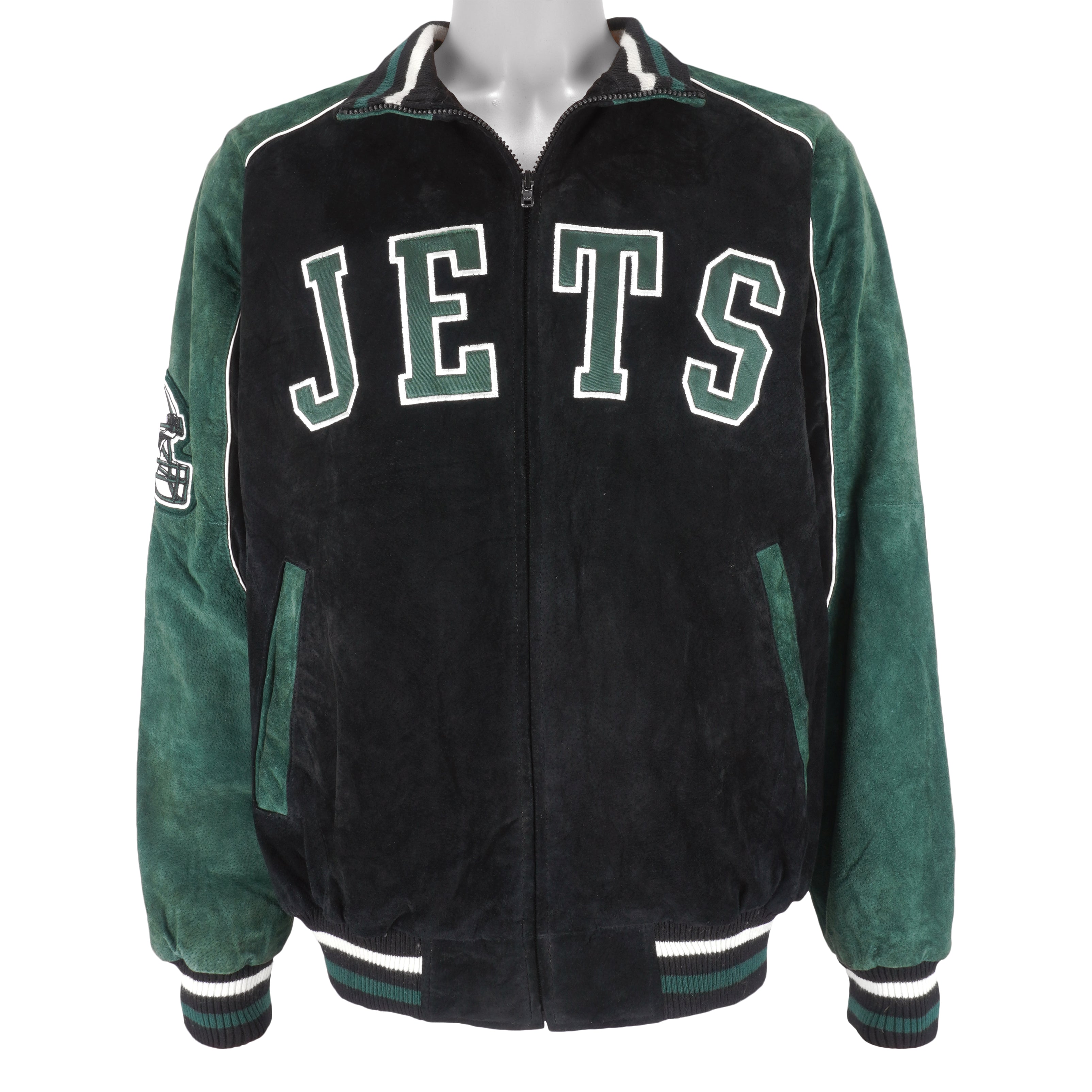 Green Black New York Jets NFL Team Leather Jacket