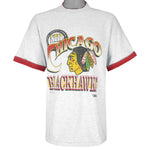 NHL (Trench) - Chicago Blackhawks, Stanley Cup T-Shirt 1992 X-Large Vintage Retro Football