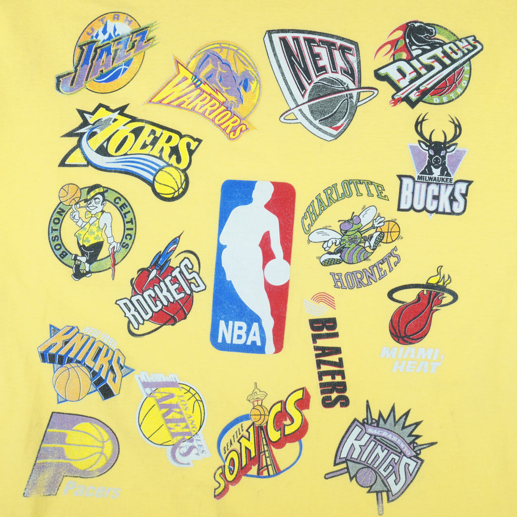 NBA - Basketball All Star Logos T-Shirt 1990s XX-Large Vintage Retro Basketball