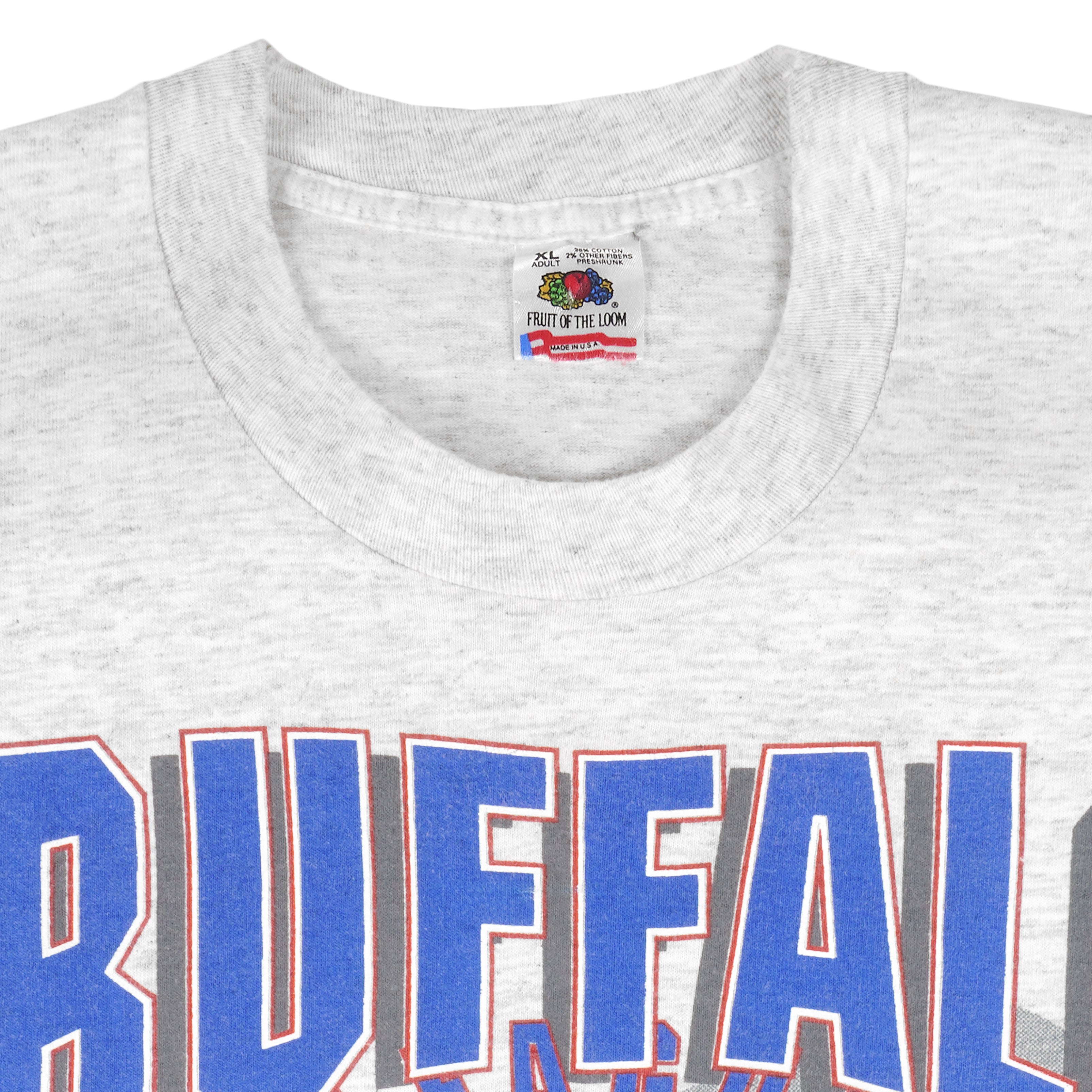 Vintage NFL - Grey Buffalo Bills Big Spell-Out T-Shirt 1992 X