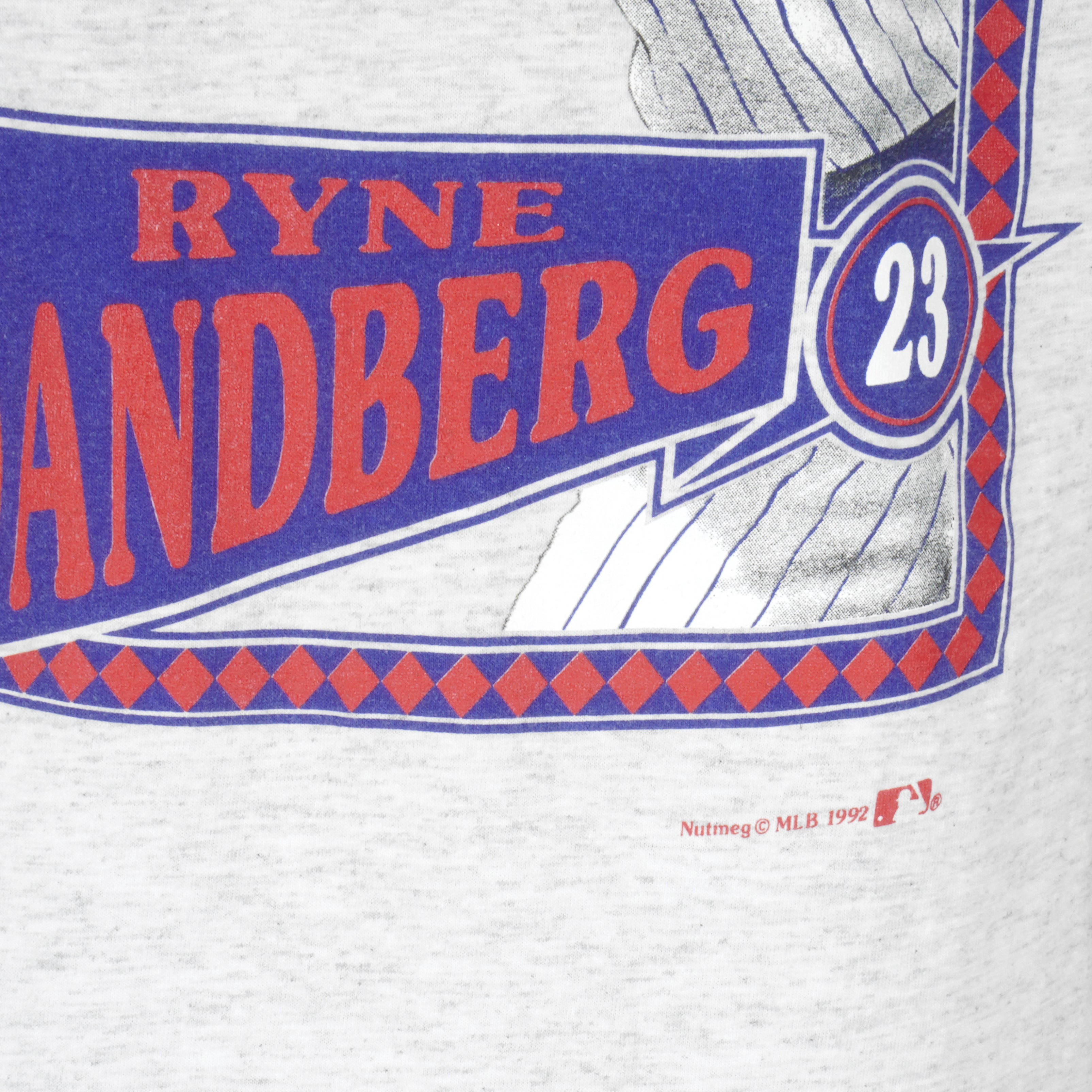 Shirts, 1992 Nutmeg Mills Chicago Cubs Mlb Ryan Sandberg Card Blue Vintage  Shirt Size Xl