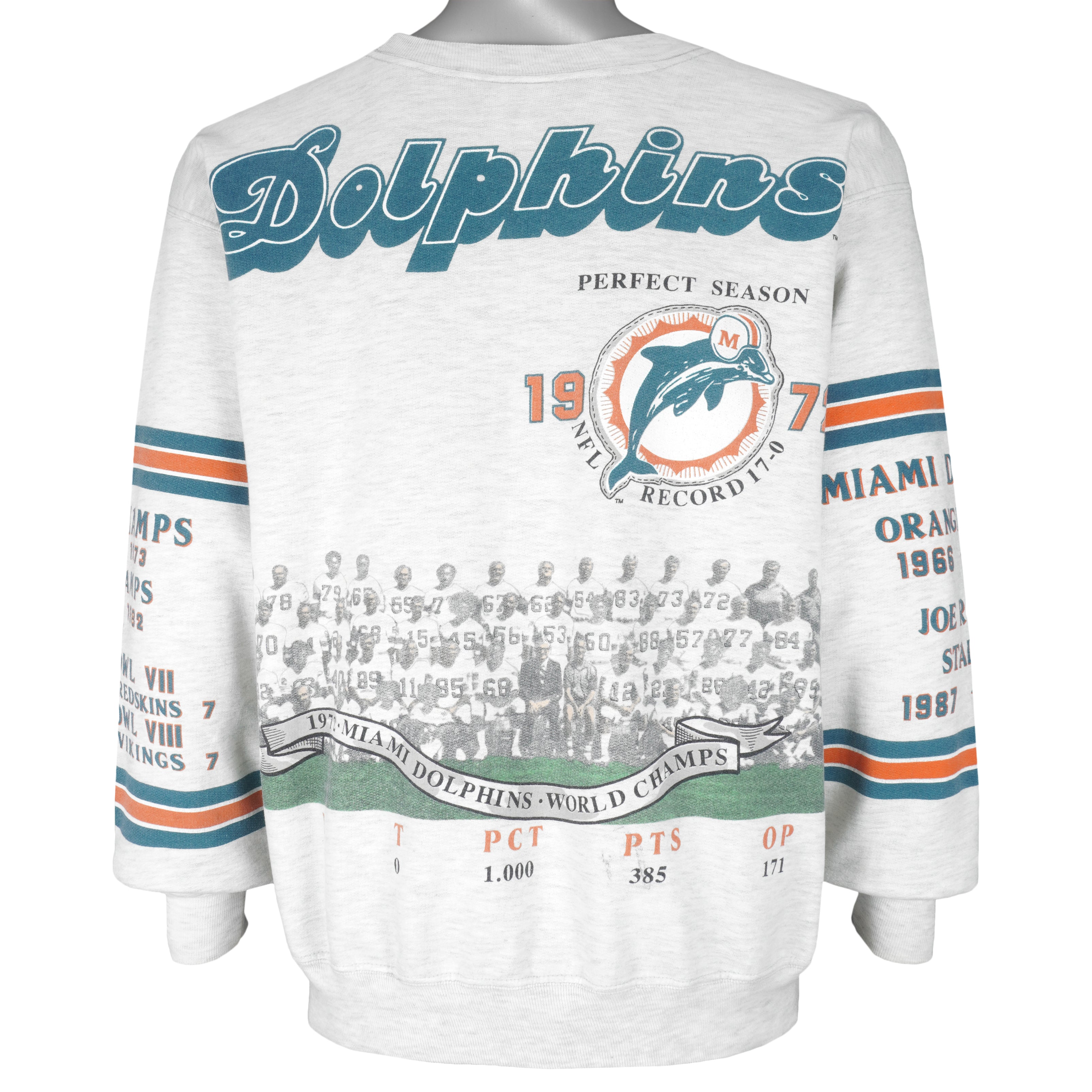 Vintage Miami Dolphins Sweatshirt USA Logo 7 1990s Crewneck XL NFL Football