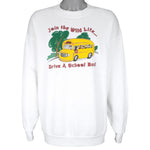 Vintage (Lee) - Driver A School Bus! Crew Neck Sweatshirt 1990s X-Large Vintage Retro