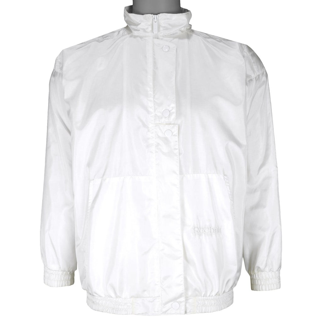 Reebok - White Zip-Up Windbreaker 1990s Medium Vintage Retro