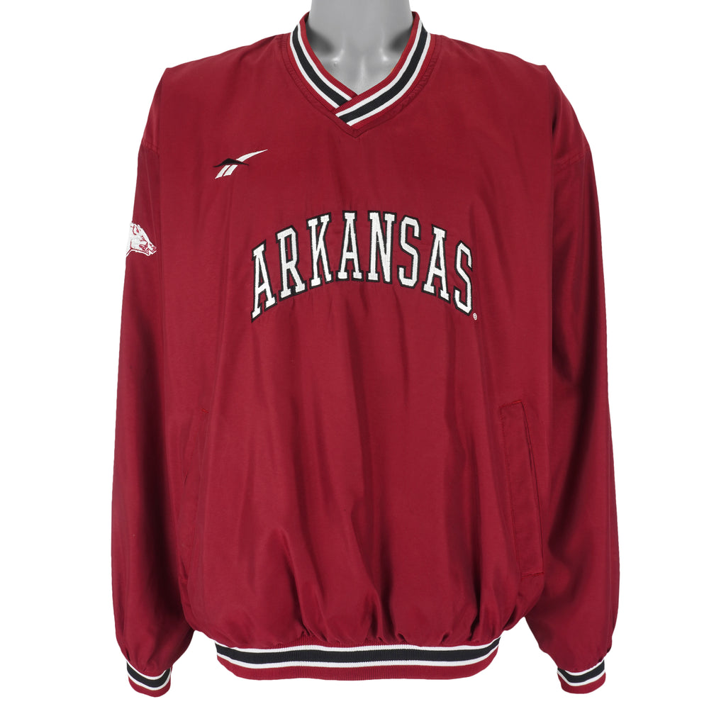 Reebok - Arkansas Razorbacks Spell-Out Windbreaker 1990s X-Large Vintage Retro Football