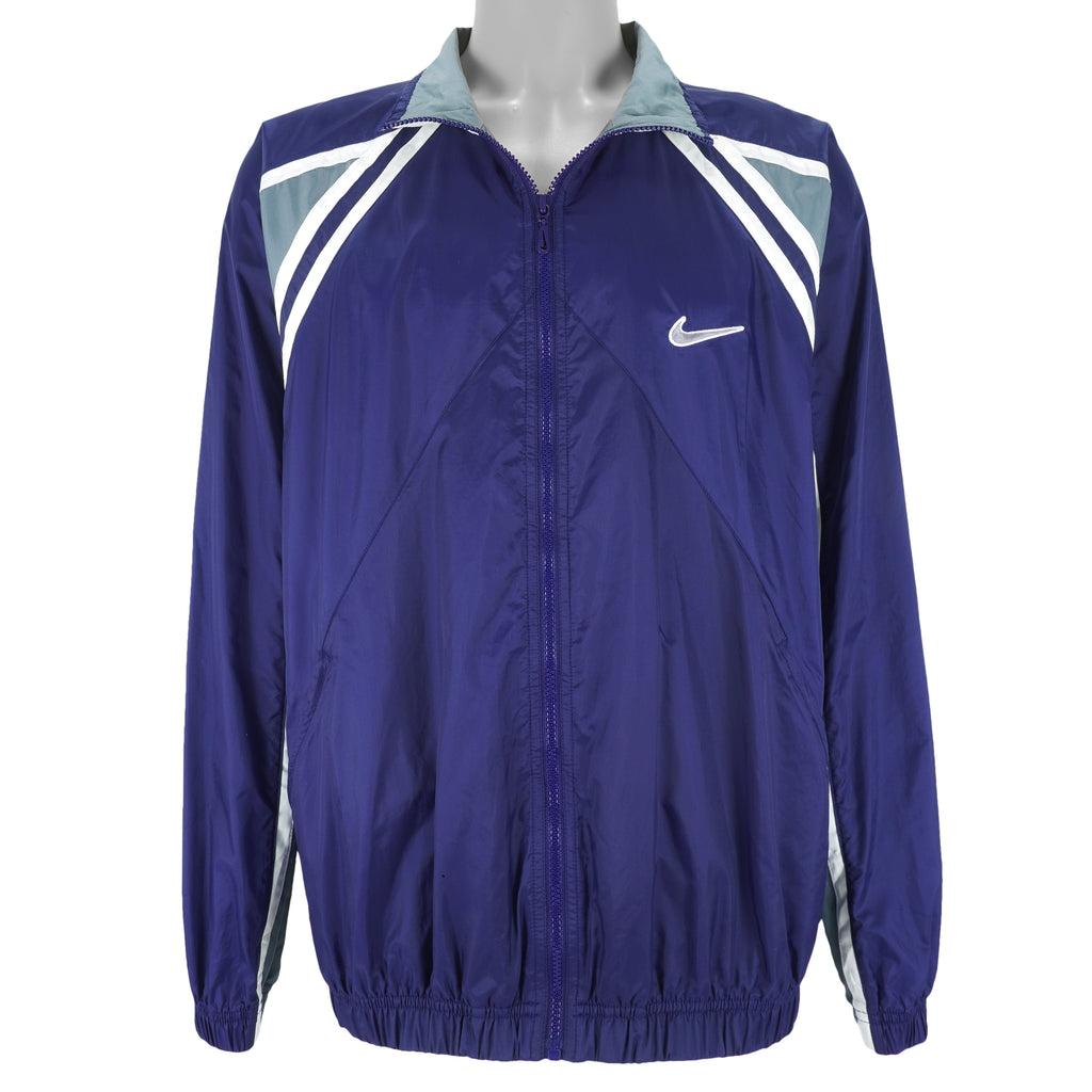 Nike - Blue Zip-Up Windbreaker 1990s X-Large Vintage Retro