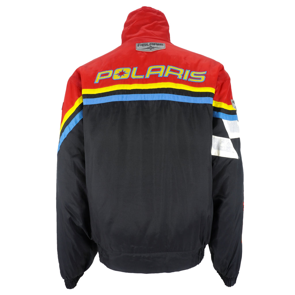 Polaris - Black Zip-Up Racing Jacket 1990s Medium Vintage Retro