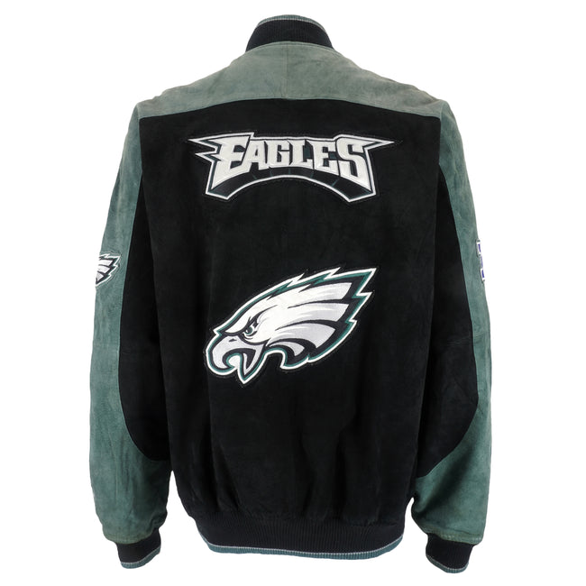 Vintage NFL - Philadelphia 'Eagles' Button-Up Suede Jacket 1990's X-Large –  Vintage Club Clothing