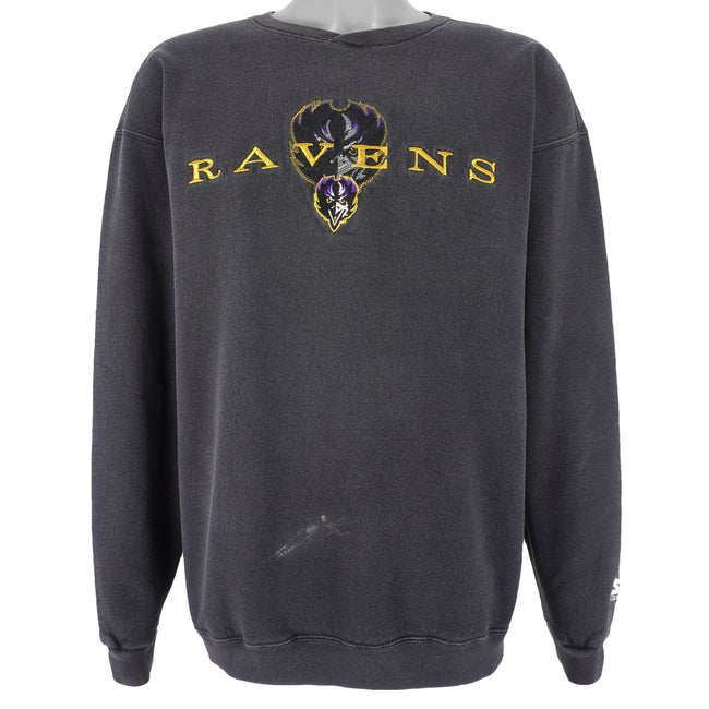 Baltimore Ravens Sweatshirt L Gray Vintage Embroidered Logo